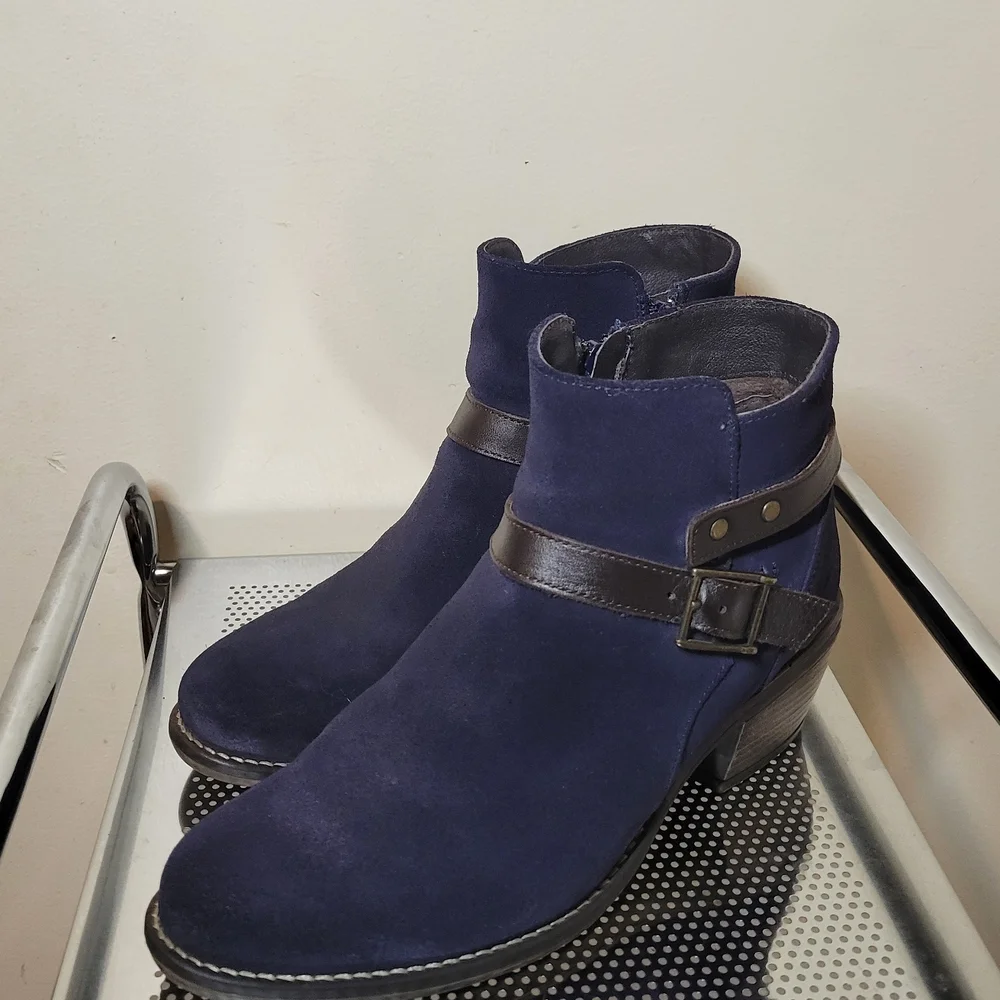 Bos & Co Fly London Greenriver Blue Suede Nubuck Ankle Boots EU40 US9.5